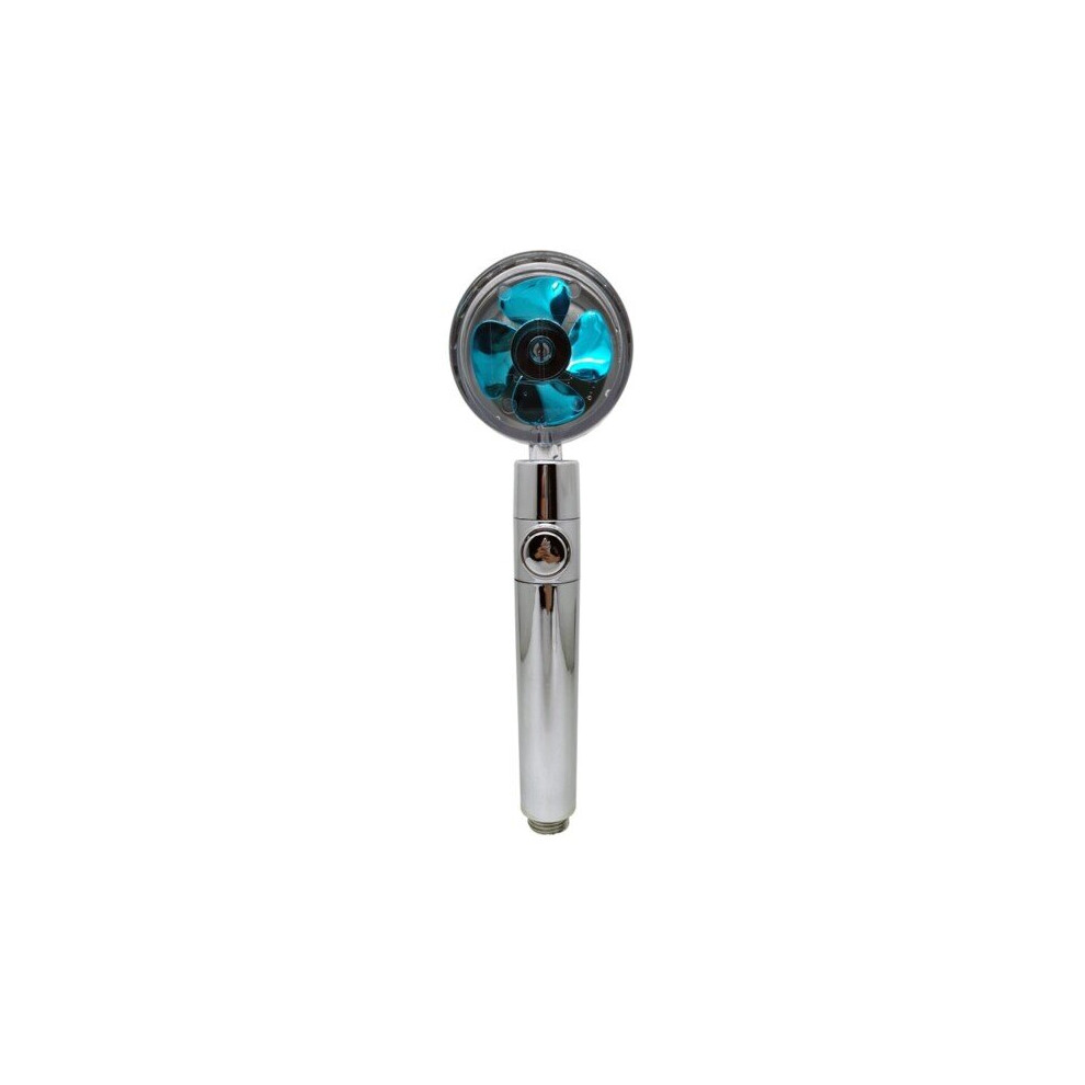 (1Pcs Blue Only) Shower Head Water Saving Flow 360 Degrees Rotating With Small Fan Abs Rain High Pressure Spray Nozzle 5000015265260