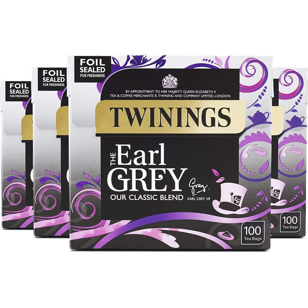 Twinings Earl Grey Tea 400 Bags (Multipack of 4 x 100 Tea Bags)