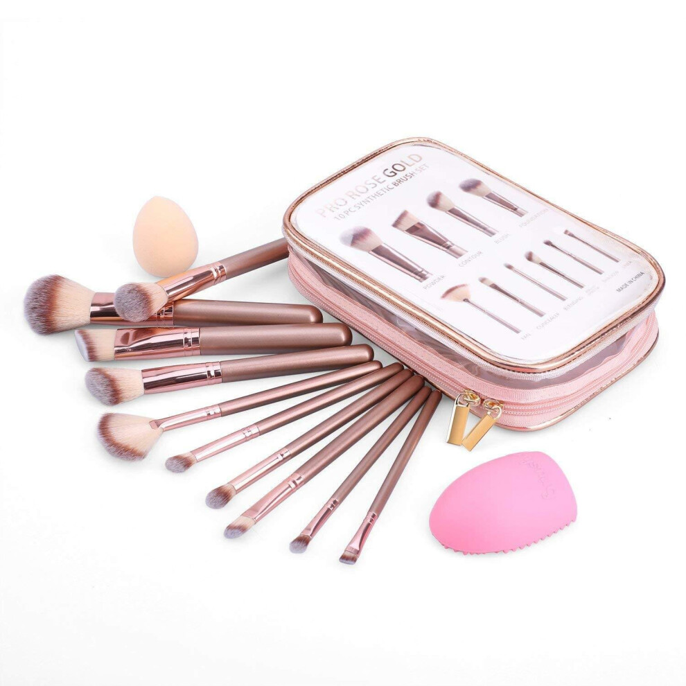 Sesamegate 12Pcs Makeup Brushes Cosmetics Makeup Brush Set With Sponge & Brush