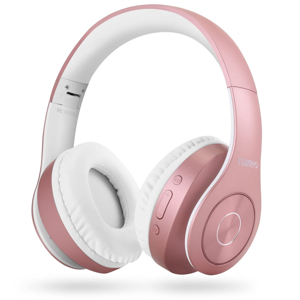 Bluetooth Headphones Wireless,Tuinyo Over Ear Stereo Wireless Headset 40H Playtime With Deep Bass, Soft Memory-Protein Earmuffs, Built-In Mic Wired Mo 763032229947
