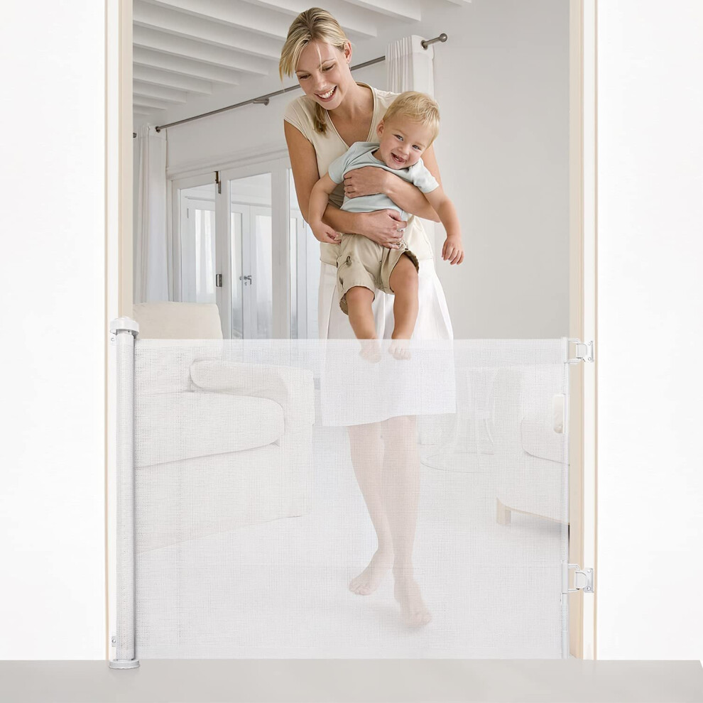 Retractable Gate (0 to 140cm)Relocatable Mesh Safety Gate Pen for Baby & Dog Pet Stair Gate-image-OPC-P62TCPG-NEW