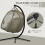 Outsunny Outsunny Double Hanging Egg Chair 2 Seaters Swing Hammock Brown 7
