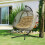 Outsunny Outsunny Double Hanging Egg Chair 2 Seaters Swing Hammock Brown 3