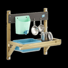 TP Toys Mud Kitchen Accessory for Playhouse - Wooden, FSC Certified, 3+ yrs, Includes Utensils, Water Butt, Splash Bowl & Stencils | 5.02185E+12