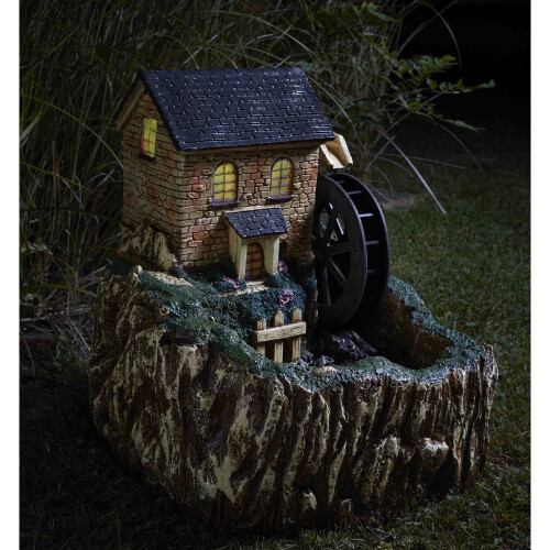 Smart Garden Smart Solar Powered Water Mill Fountain With LED Light Feature 1170001