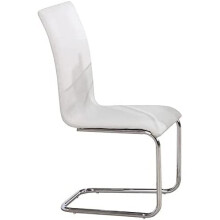 Arizona Dining Chair Chrome & White , Set of 2
