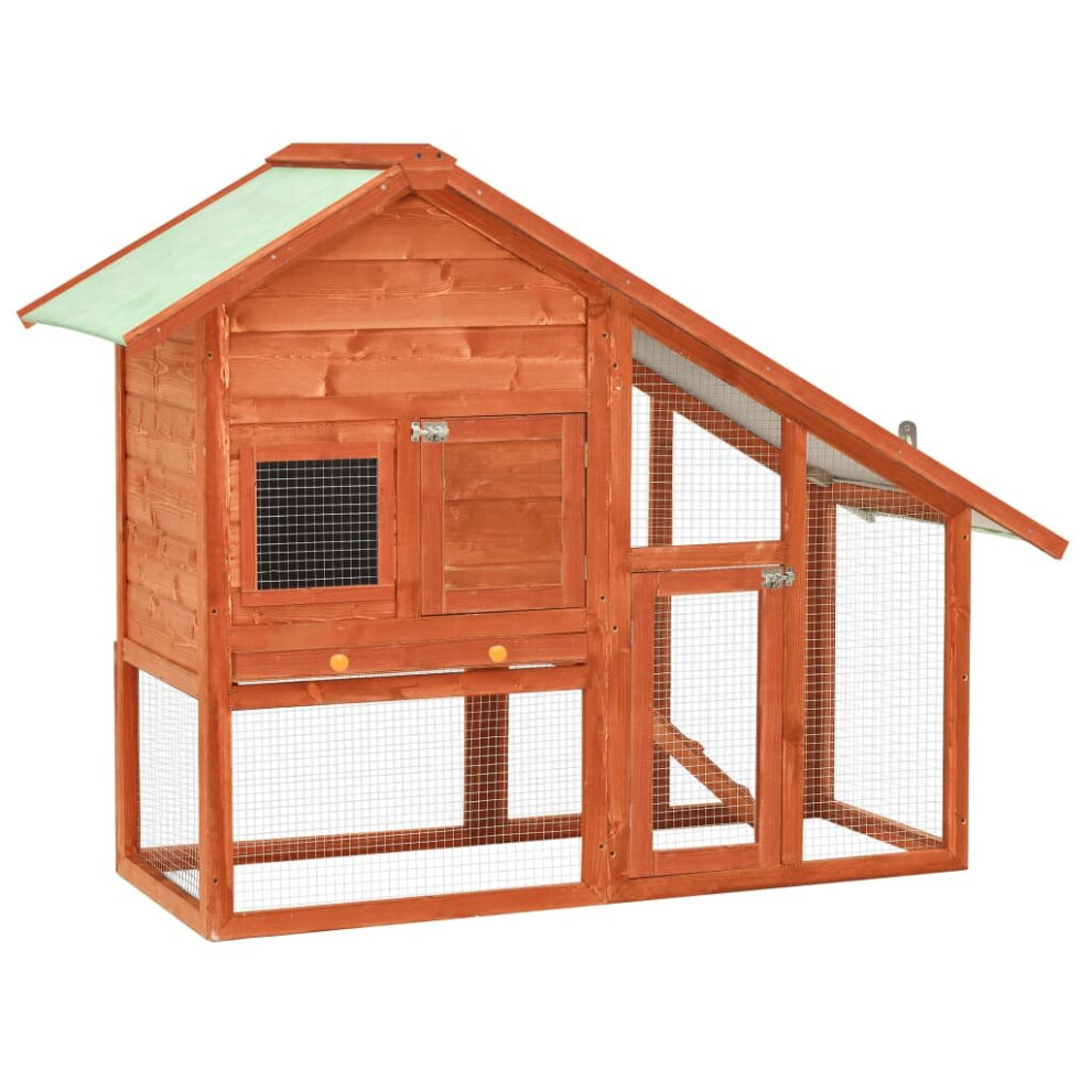 vidaXL Solid Firwood Rabbit Hutch Wooden Garden Pet Carrier Habitat Cage House