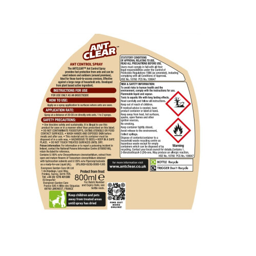 Ant Clear Organic Ant Killer Spray Plant Based Ready To Use 800ml 1