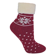 (04-Aug, Rot) Sock Snob - Sock Snob - Damen Kuschelsocken Wolle Warm Thermo Bettsocken mit Norwegermuster