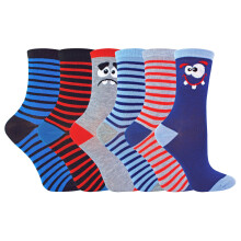 Sock Snob - 6er Pack Jungen Lustige Socken Witzig | Lässig Reine Baumwolle Socken Gestreift