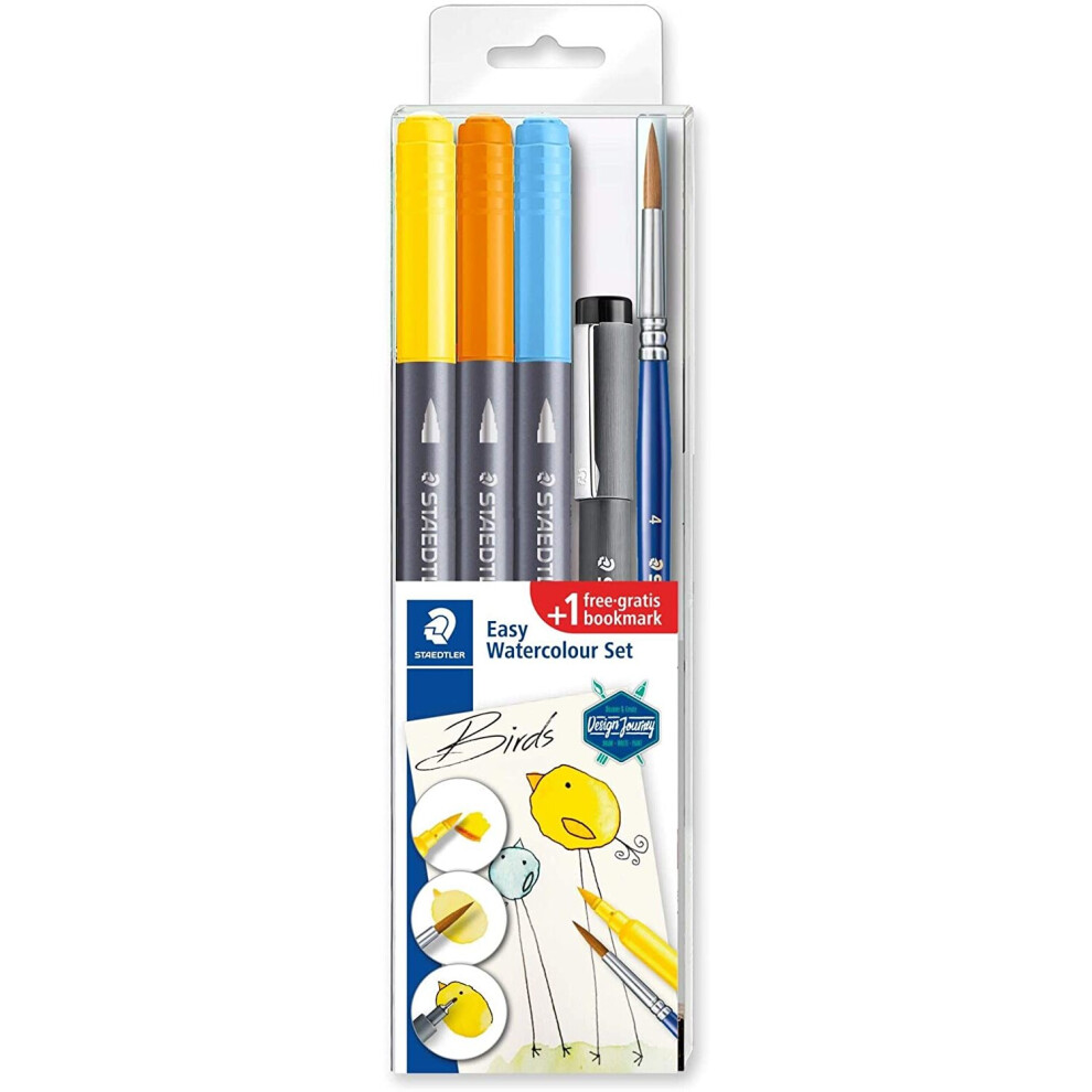 STAEDTLER Design Journey 3001STB5-1 easy watercolour set, birds, Black