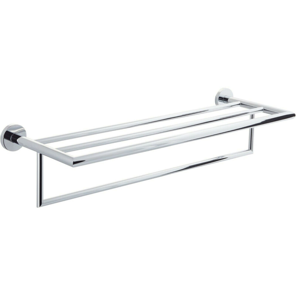 Large Double Towel Rail Holder Wall Mounted Bathroom Rack Shelf Brass & Chrome