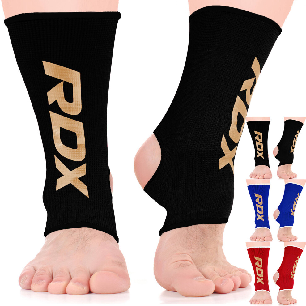 (S, Black) RDX Ankle Support Brace Elasticated Compression Sleeve