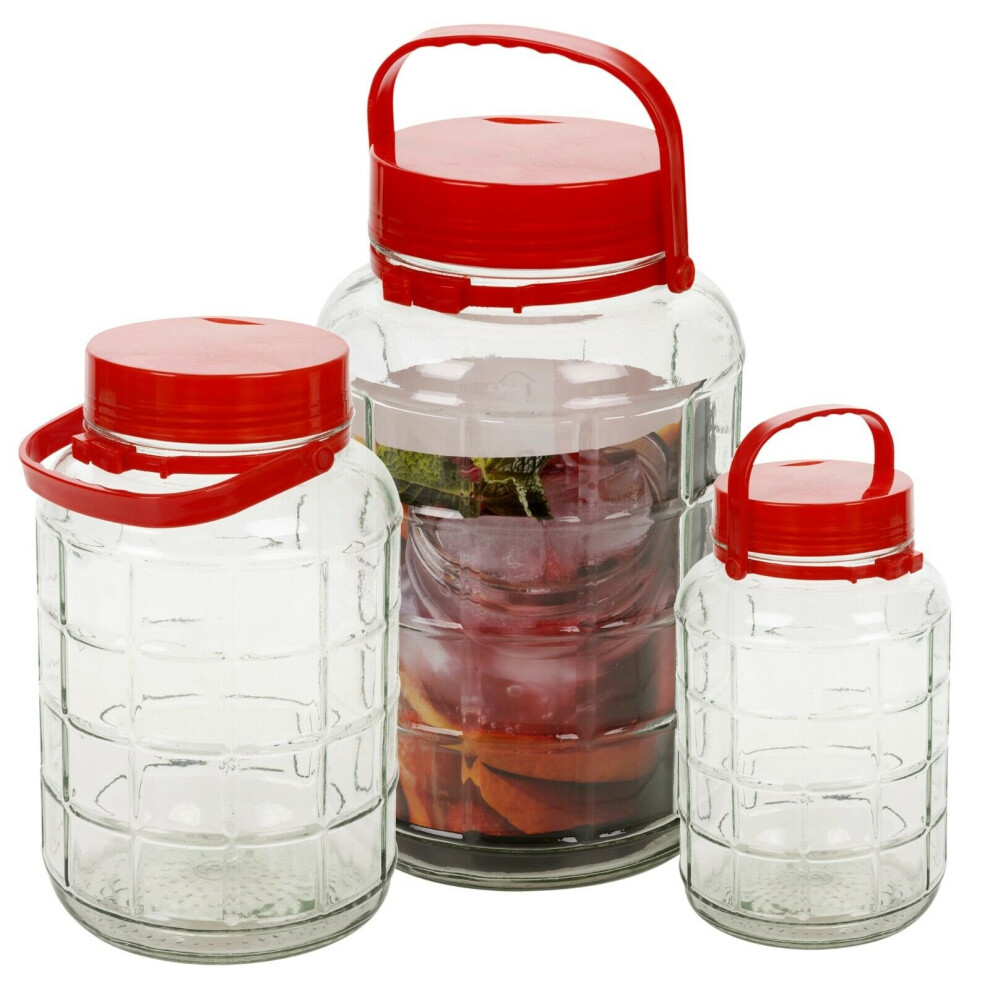 (8L) 5 8 10 L Glass Preserve Food Juice Container Jar