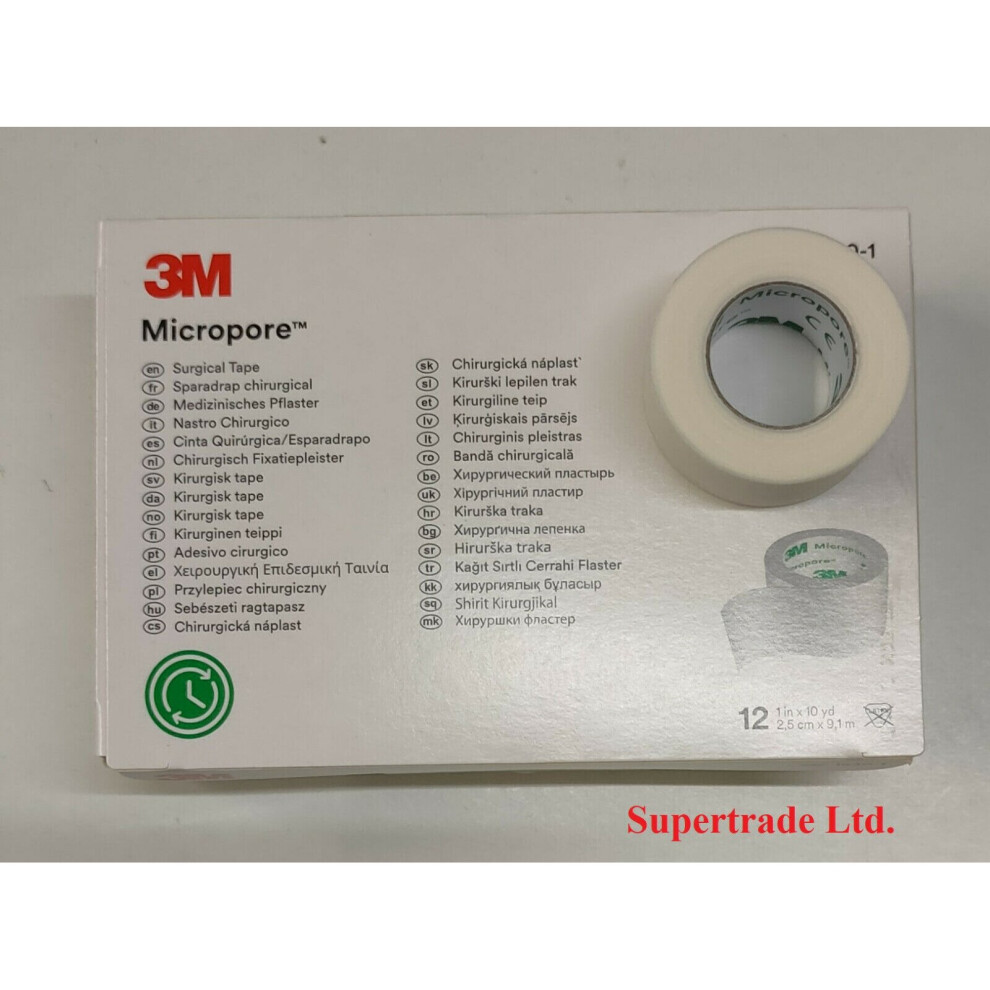 Brand:-Micropore 3M Micropore Surgical Tape 2.5Cm X 9.1M 1530-1 First Aid Medical Eyelash Tape