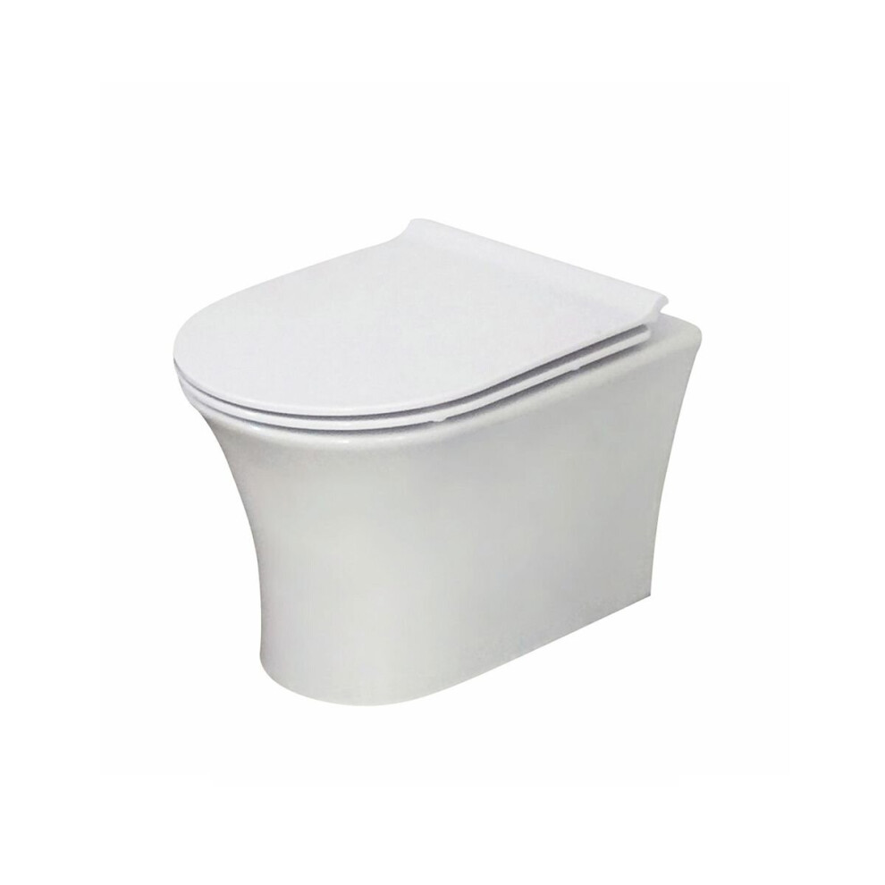 Aquariss Corfu - Rimless Wall Hung Toilet & Soft Close Seat 5056391929180