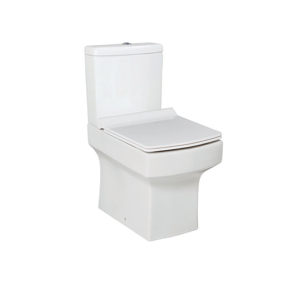 Aquariss Lamia - Open Back Close Coupled Toilet With Cistern & Flat Soft Close Seat 5056391929265