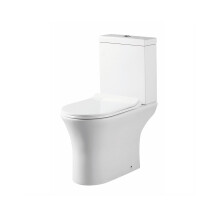 Aquariss Corfu - Rimless Open Back Close Coupled Toilet With Cistern & Soft Close Seat