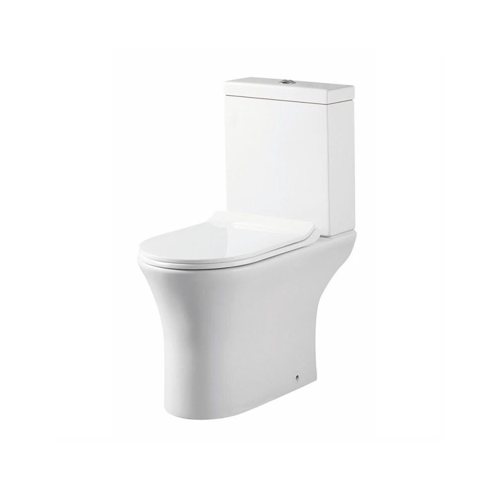 Aquariss Corfu - Rimless Open Back Close Coupled Toilet With Cistern & Soft Close Seat 5056391929159