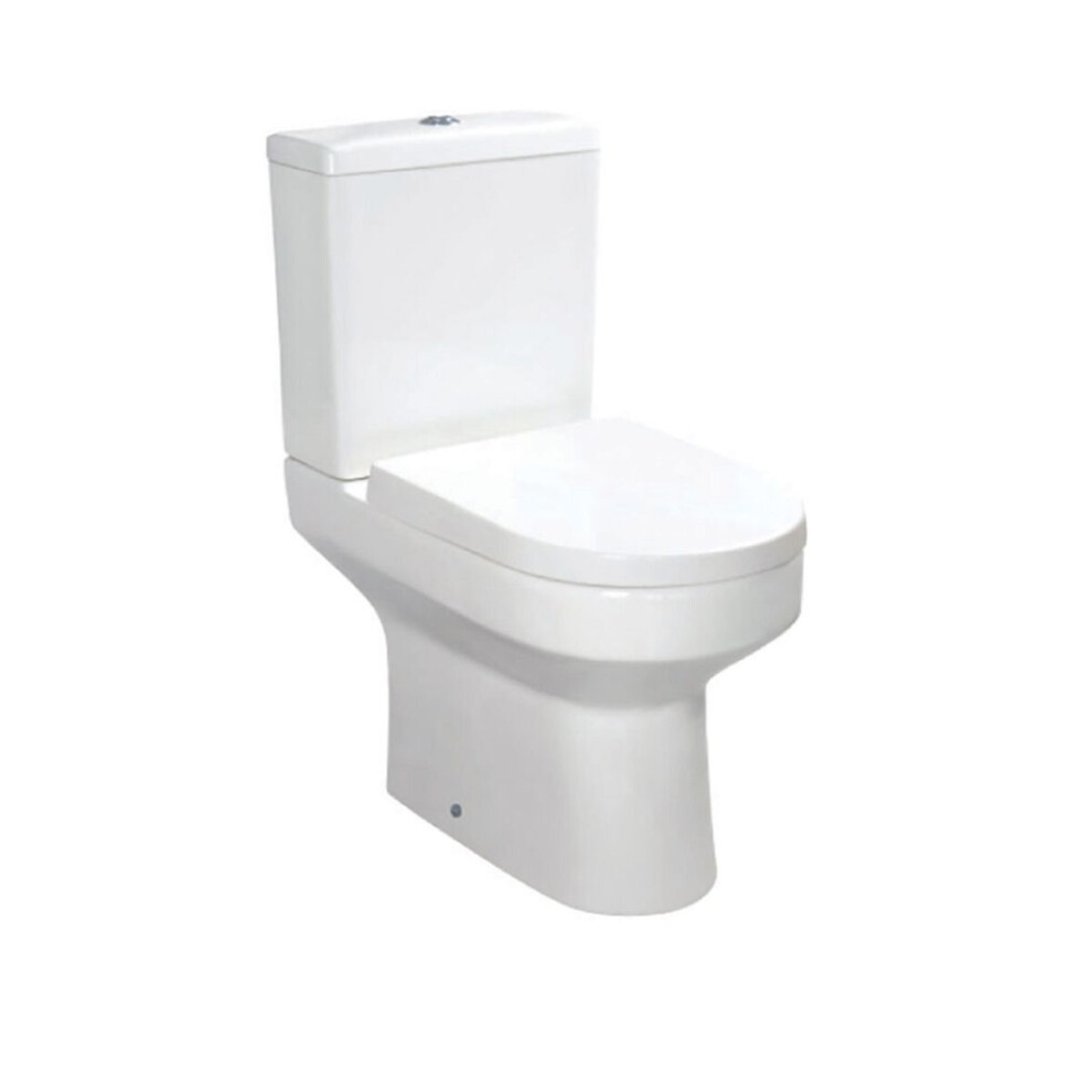 Aquariss Corinth - Comfort Height Open Back Close Coupled Toilet With Cistern & D Shape Soft Close Seat 5056391929562