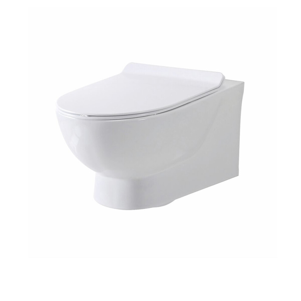 Aquariss Itamos - Rimless Wall Hung Toilet & Soft Close Seat 5056391929135