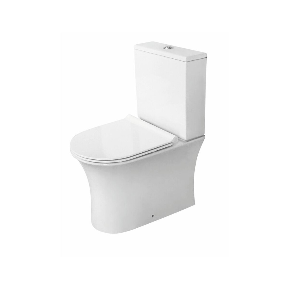 Aquariss Corfu - Rimless Closed Back Close Coupled Toilet With Cistern & Soft Close Seat 5056391929166