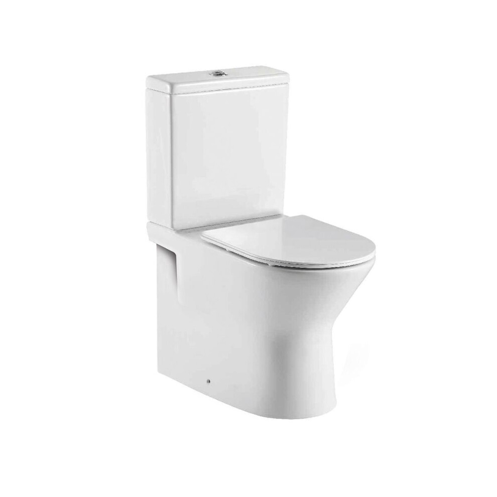 Aquariss Athens - Rimless Closed Back Close Coupled Toilet With Cistern & Soft Close Seat 5056391929340