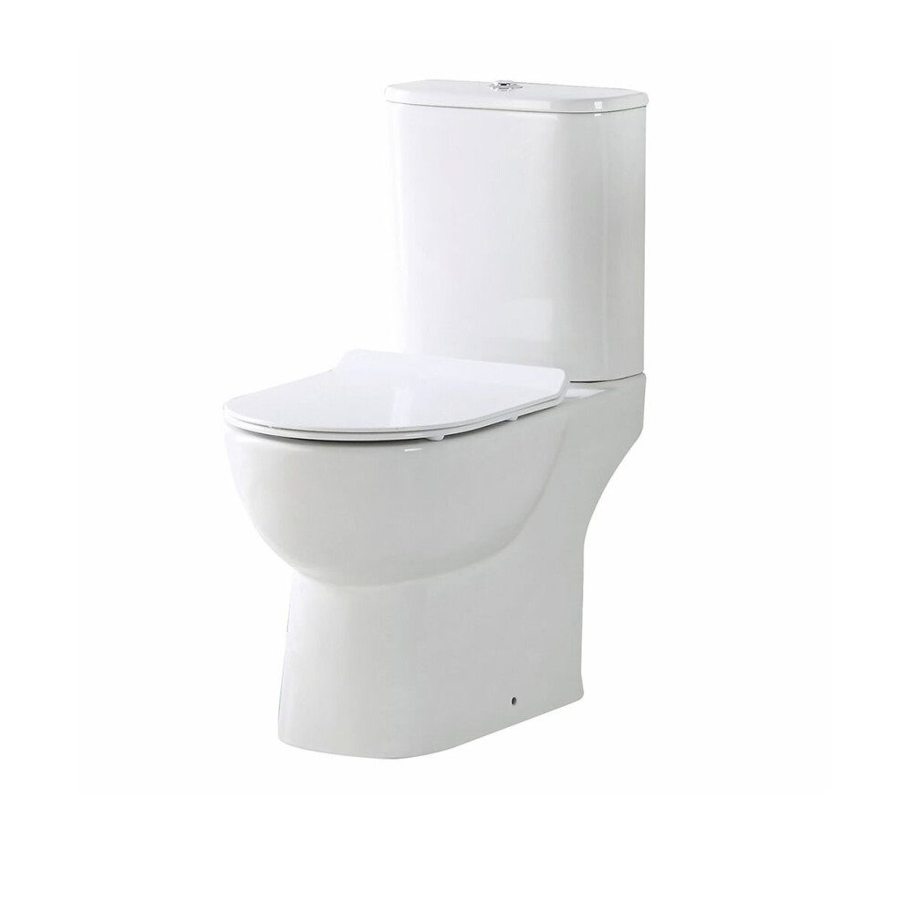 Aquariss Itamos - Rimless Open Back Close Coupled Toilet With Cistern & Soft Close Seat 5056391929098