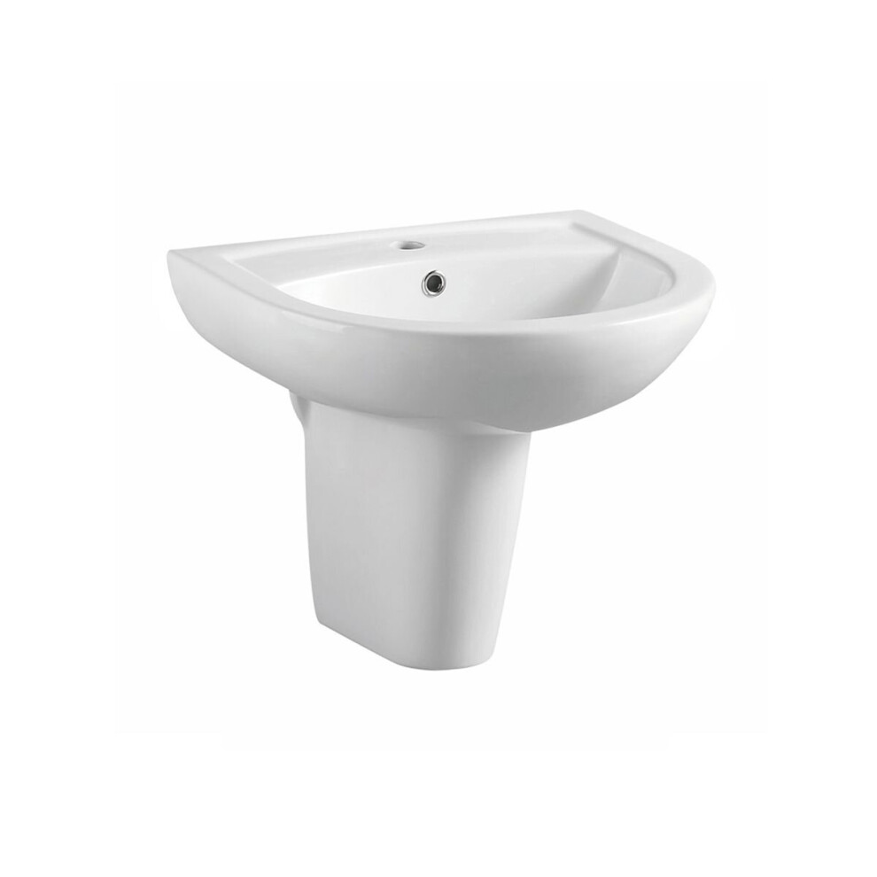 (550Mm) Aquariss Corfu - Round Semi-Pedestal & Basin 5056391929234