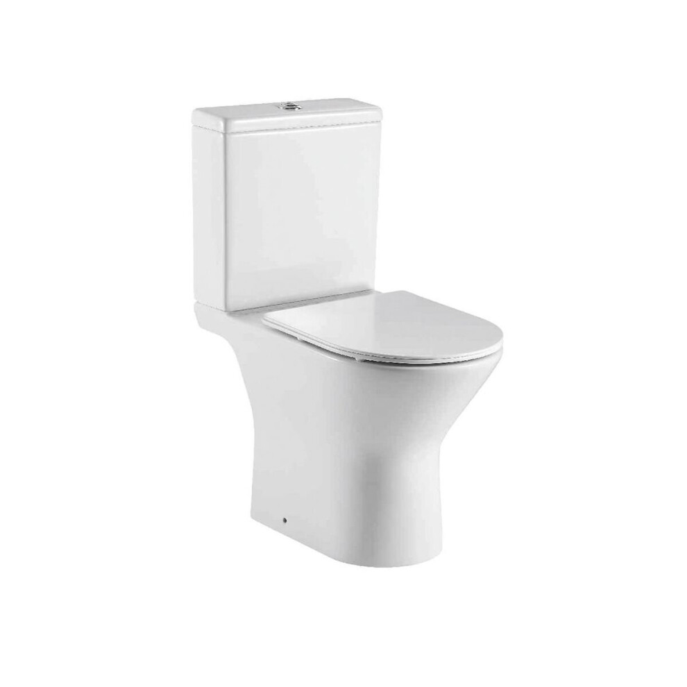 Aquariss Athens - Rimless Open Back Close Coupled Toilet With Cistern & Soft Close Seat 5056391929326