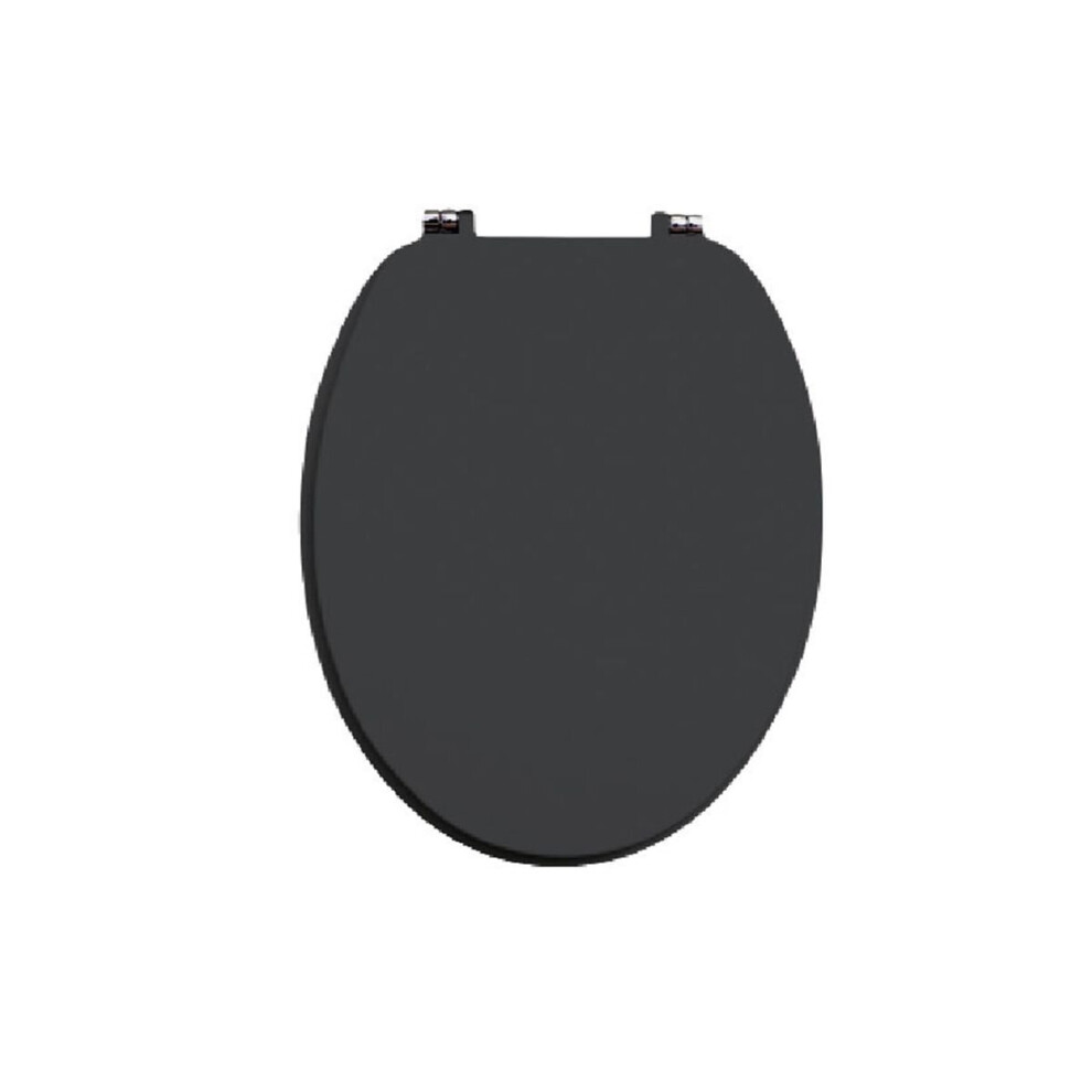 (Matt Grey) Aquariss - Vinyl Wrapped Soft Close Toilet Seat Top Fix 5056391929678