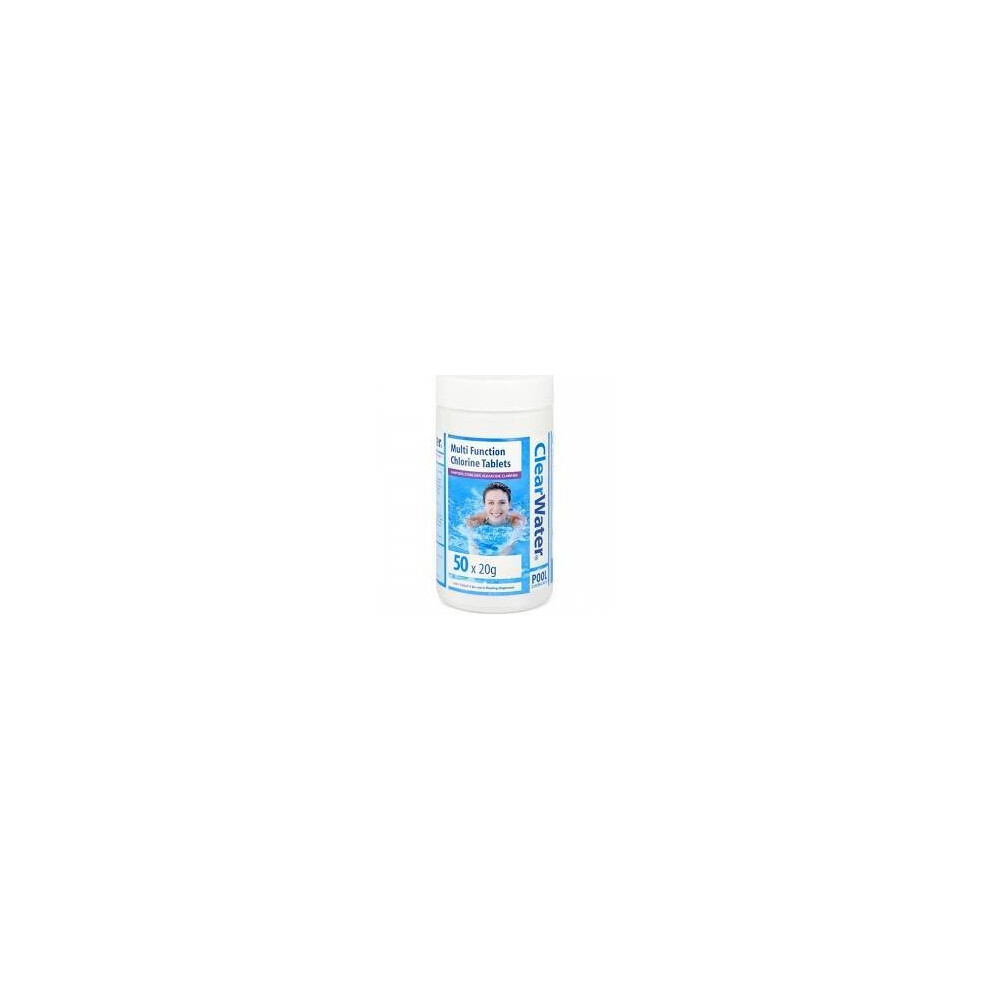 Bestway Clearwater Multifunction Chlorine Tabs 1kg 50 X 20g - White