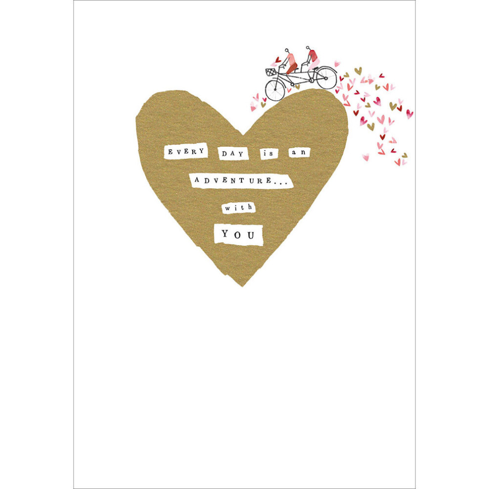 Woodmansterne Every Day Is An Adventure Foiled Valentine's Day Card Valentines Greeting Cards Gold