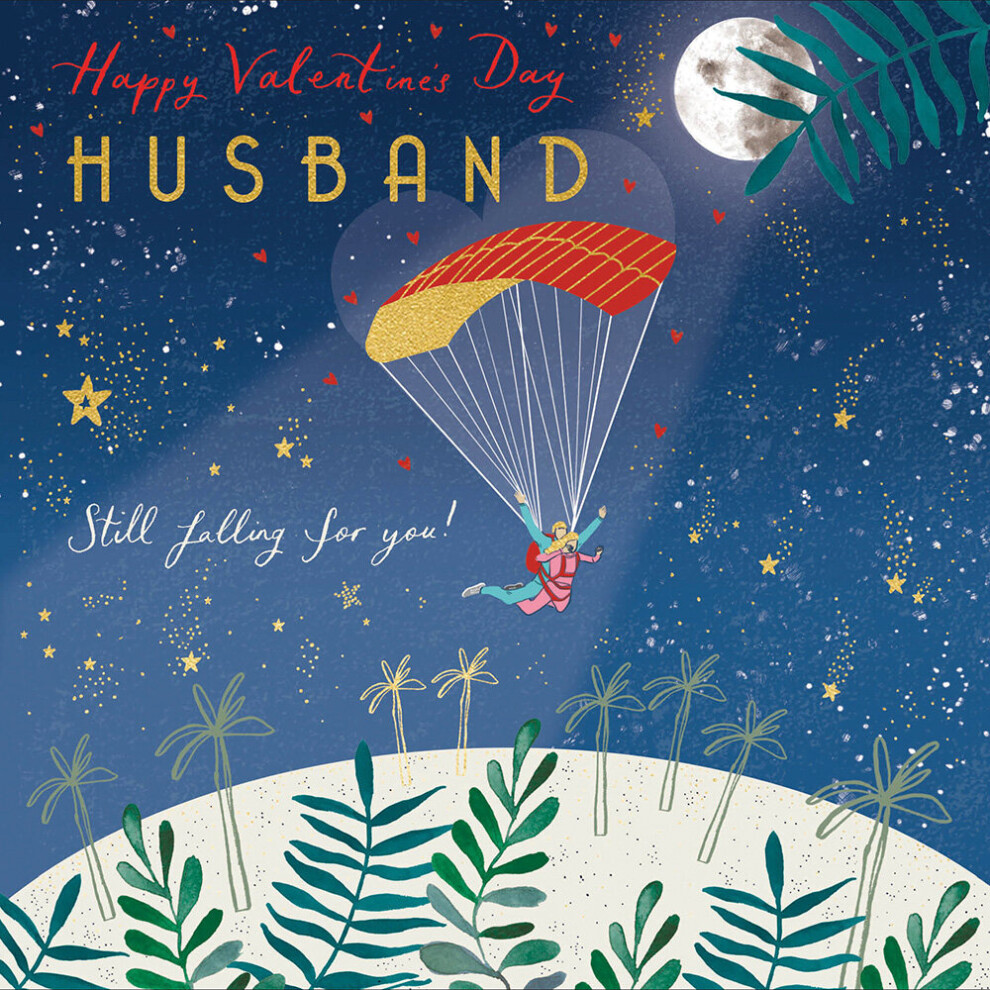Woodmansterne Husband Still Falling For You! Valentine's Day Card Valentines Greeting Cards Gold