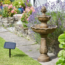 Kingsbury Stone Effect 3 tier Cascade Fountain Solar Garden Water Feature 1170950