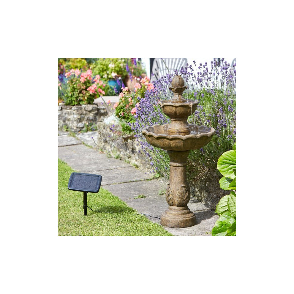 Smart Garden Kingsbury Stone Effect 3 Tier Cascade Fountain Solar Garden Water Feature 1170950