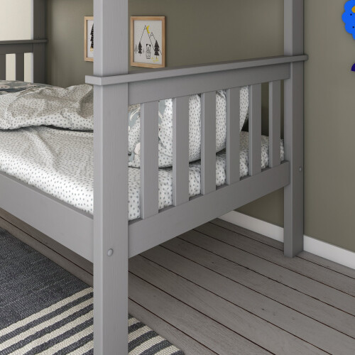 Bedmaster Clover Solid Wood Grey Bunk Bed 1