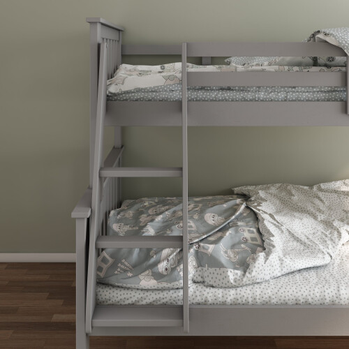 Bedmaster Clover Grey Triple Sleeper Pine Wood Grey Bunk Bed 2