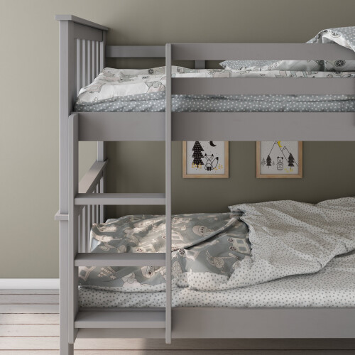 Bedmaster Clover Solid Wood Grey Bunk Bed 2