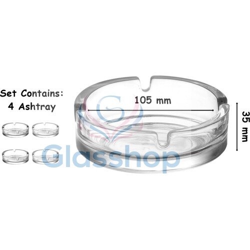 Large Glass Ashtray. Cigarette Grove Stackable. (Set of 4) 2