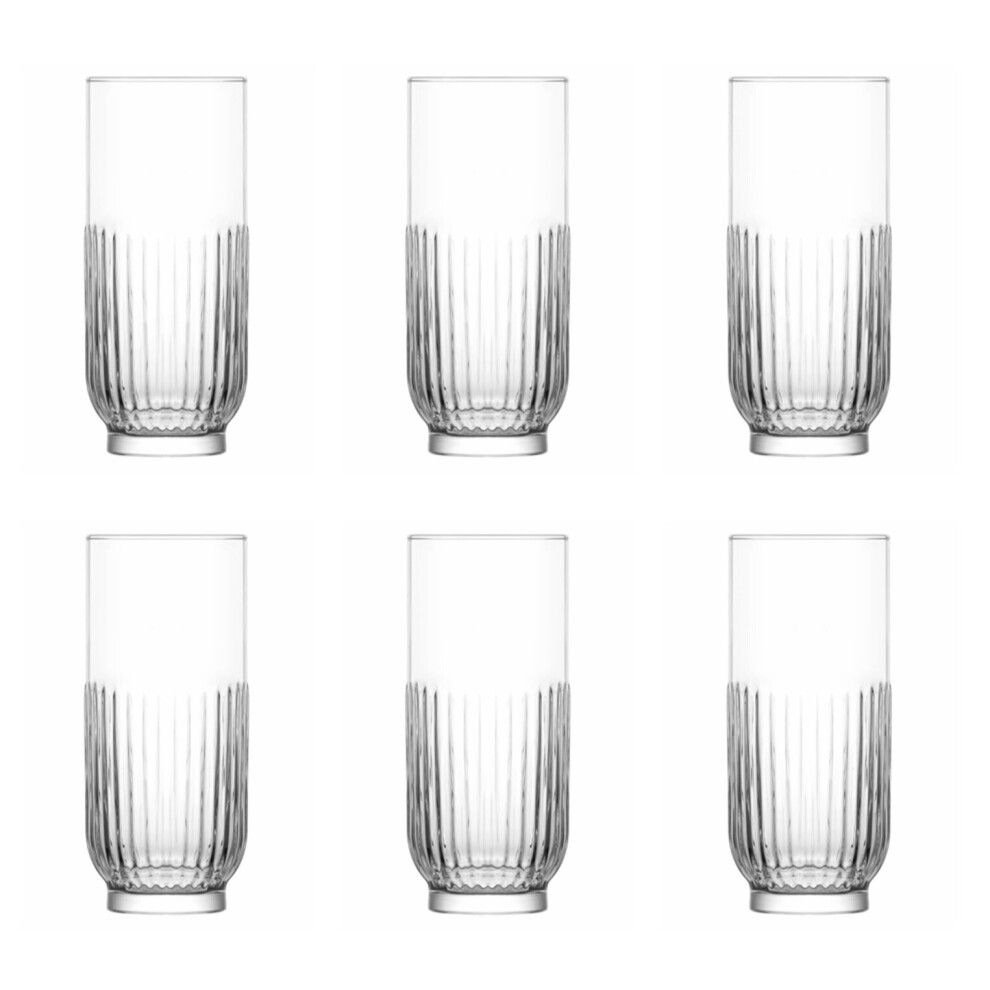 Hi Ball Cocktail Glasses. Drinking Glasses Set . (Set of 6) 395 ml.