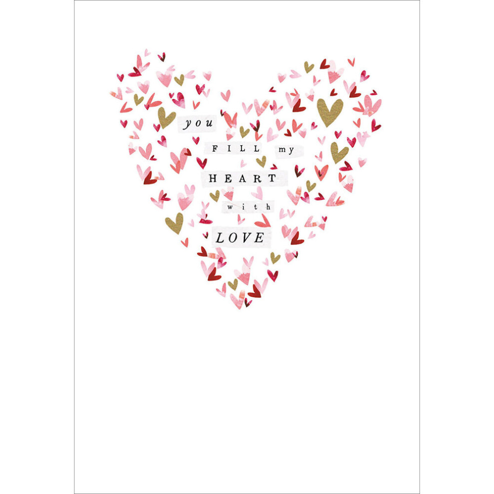 You Fill My Heart Foiled Valentine's Day Card Valentines Greeting Cards