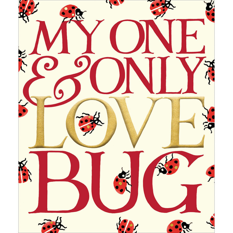 Emma Bridgewater Love Bug Foiled Valentine's Day Card Valentines Greeting Cards