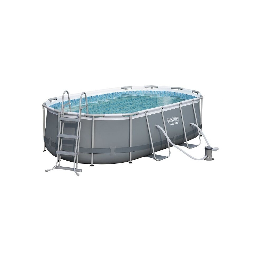 Bestway Swimming Pool 14ft x 8ft 2in x 39.5in Power Steel Oval