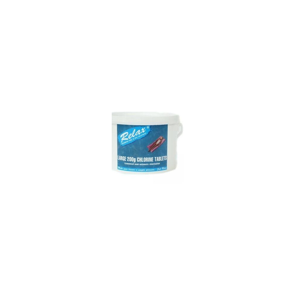 Relax 2Kg Large 200g Swimming Pool Chlorine Tablets Size: Single Large Blue/Green DiscountLeisur2942