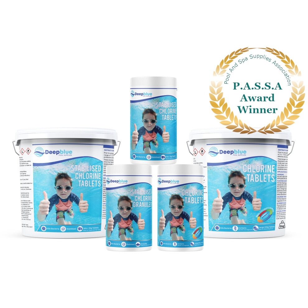 Multi Function Chlorine Tablets Granules 1kg 20g Pool Swimming Hot Tub