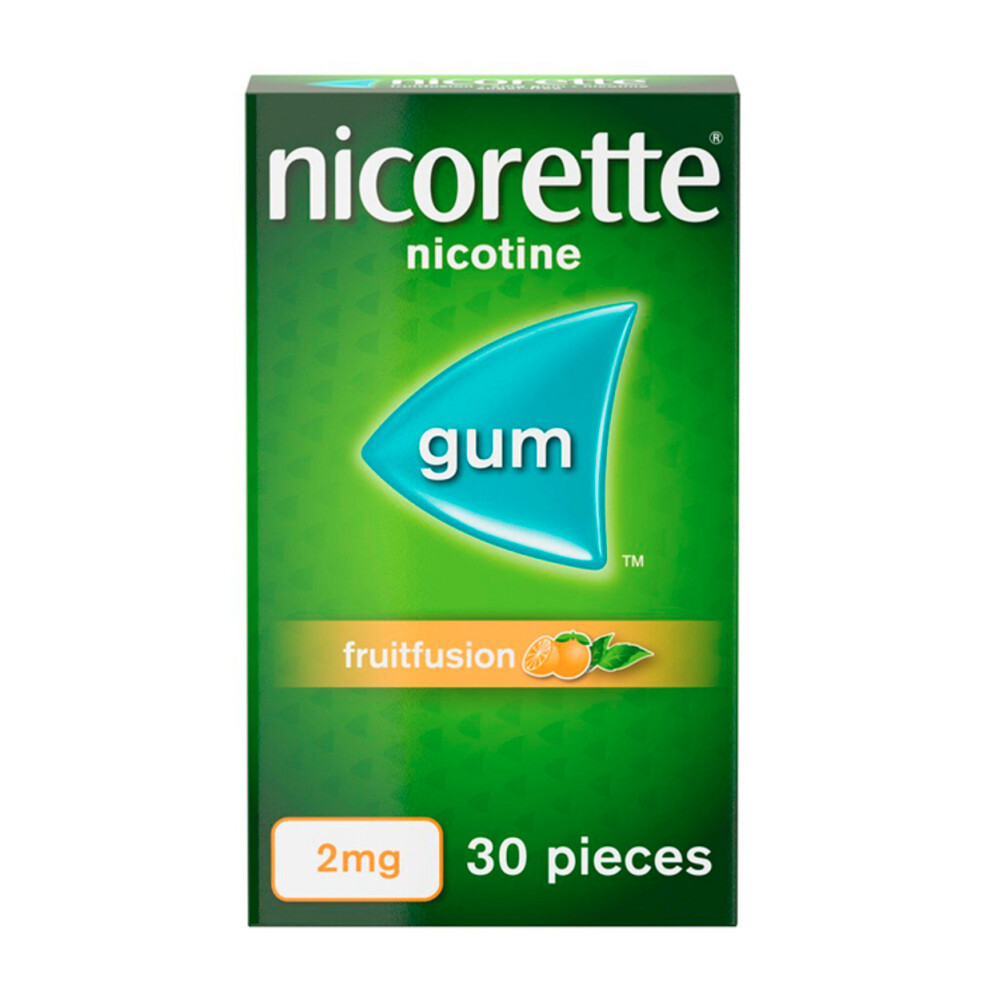 Nicorette Fruit Fusion x30 Stop Smoking Aid Chewing Gum, 2 mg