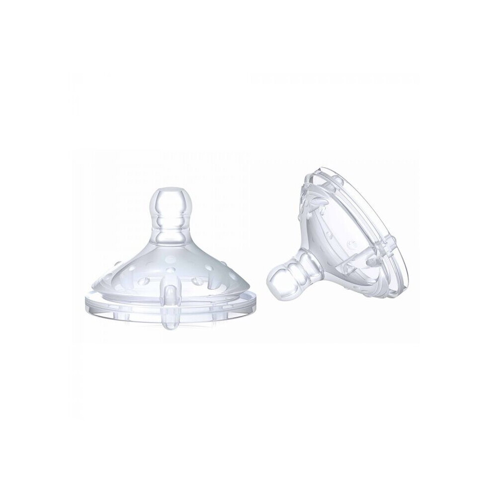 Nuby Anti-Colic Softflex Silicone Nipple 1.2.3 Flow 0+ Month 2'S