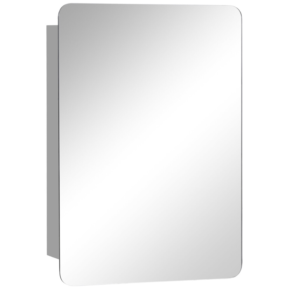kleankin Bathroom Storage Cabinet with Sliding Mirror Door 3 Shelves