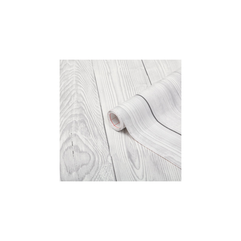 (67.5cm) SHABBY WOOD PLANKS GREY sticky back plastic vinyl wrap film (2m long)